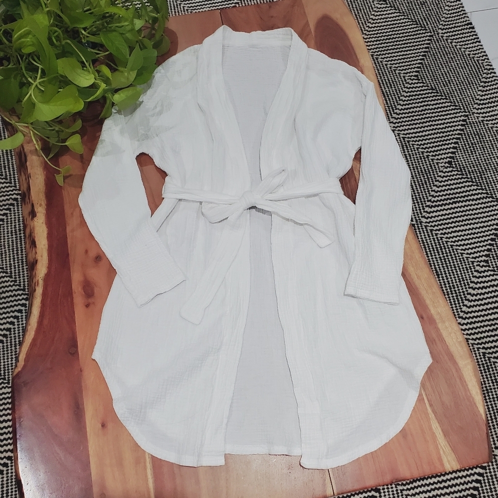 Cotton Crinkle Gauze Belted Resort Robe